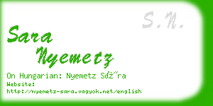 sara nyemetz business card